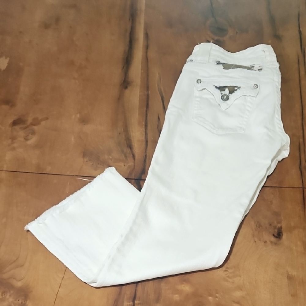 Miss Me White Skinny Jeans Sz 28 Cropped And Distressed Hem